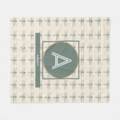 カスタマイズイニシャル名トンボ模様 フリースブランケット (正面(横))