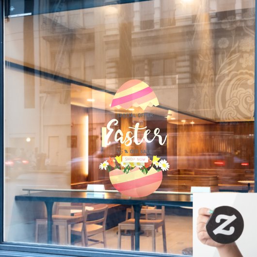 カスタマイズイースター販売卵の花の販売割合 ウィンドウサイン (カフェ窓)