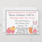 カスタマイズイースター5x7"誕生日の招待状 招待状 (裏面)