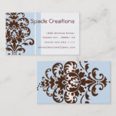 カスタマイズエレガントなダマスク織- 名刺 (正面/裏面)