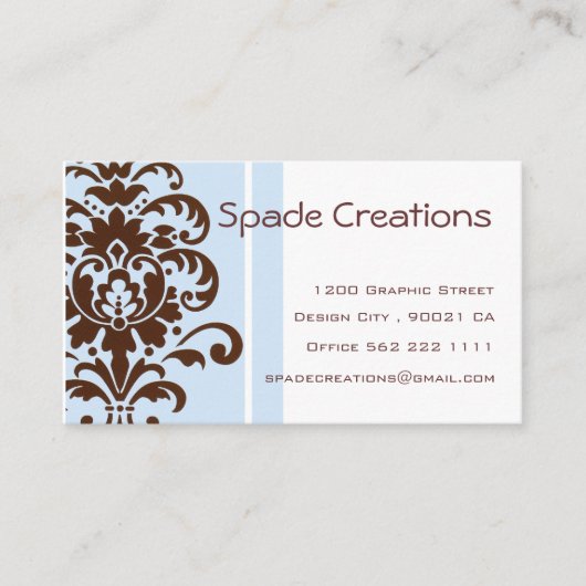 カスタマイズエレガントなダマスク織- 名刺 (正面)