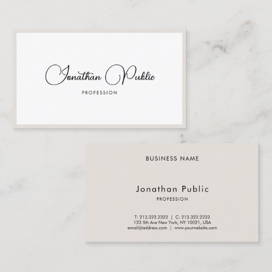 カスタマイズエレガントタイポグラフィモダン 名刺 (正面/裏面)