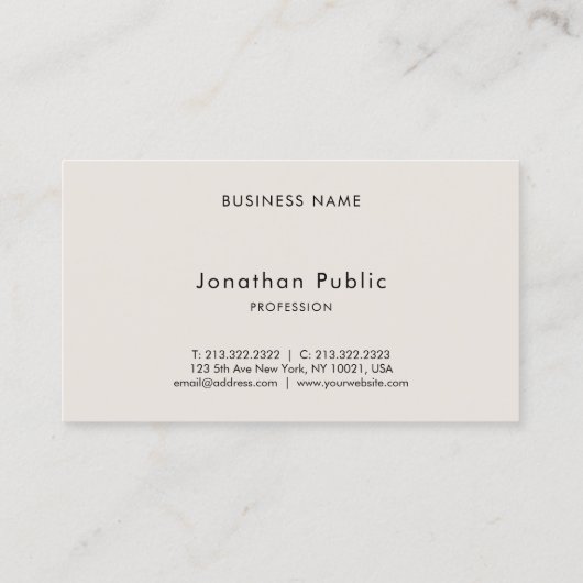 カスタマイズエレガントタイポグラフィモダン 名刺 (裏面)