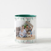 カスタマイズエレガントフローラ枠ファミリ写真 マグカップ (中央)
