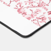 カスタマイズエレガントヴィンテージピンクローズフローラ デスクマット (コーナー)