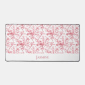 カスタマイズエレガントヴィンテージピンクローズフローラ デスクマット (正面)