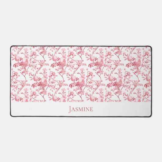 カスタマイズエレガントヴィンテージピンクローズフローラ デスクマット (正面)