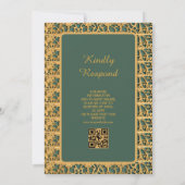 カスタマイズエレガント可能なイラ結婚ムのテンプレートQr 招待状 (裏面)