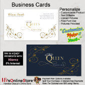 カスタマイズエレガント可能なクラウンクイーンテンプレート11 名刺