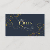 カスタマイズエレガント可能なクラウンクイーンテンプレート11 名刺 (裏面)