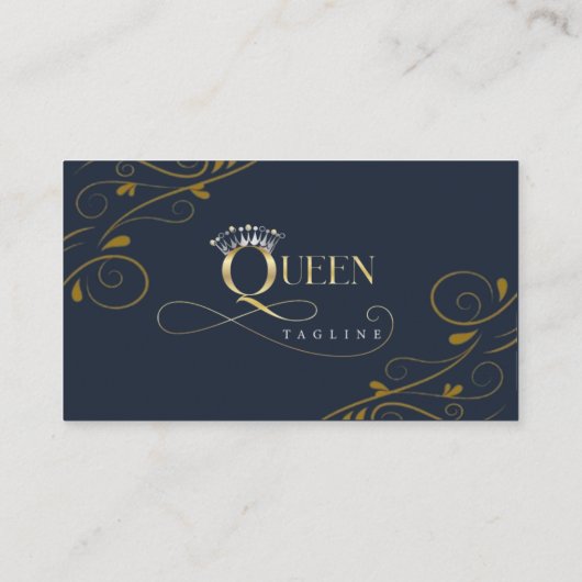 カスタマイズエレガント可能なクラウンクイーンテンプレート11 名刺 (裏面)
