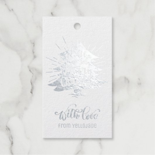 カスタマイズエレガント可能なクリスマス季節のごあいさつ ギフトタグ (正面)