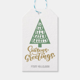 カスタマイズエレガント可能なクリスマス季節のごあいさつ ギフトタグ