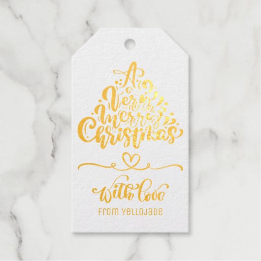 カスタマイズエレガント可能なクリスマス季節のごあいさつ ギフトタグ (正面)