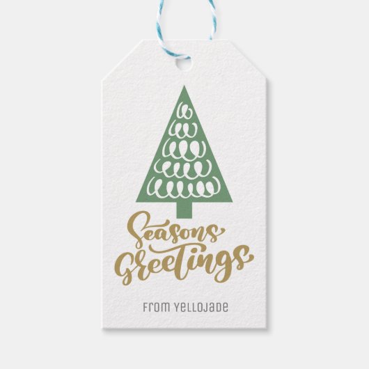 カスタマイズエレガント可能なクリスマス季節のごあいさつG ギフトタグ (正面)