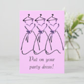 カスタマイズエレガント可能なスローガンでデザインをドレス 招待状 (スタンド正面)