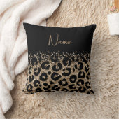 カスタマイズエレガント可能なナム付きLeopardプリントピロー クッション (ブランケット)