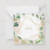 カスタマイズエレガント可能なパステルフローラ「ありがとう」 ノートカード (裏面)