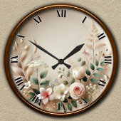 カスタマイズエレガント可能なフローラガーデンデザイン ラウンド壁時計