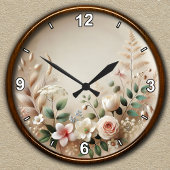 カスタマイズエレガント可能なフローラガーデンデザイン ラウンド壁時計