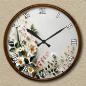 カスタマイズエレガント可能なフローラデザイン ラウンド壁時計