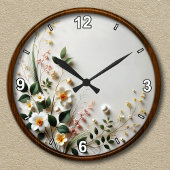 カスタマイズエレガント可能なフローラデザイン ラウンド壁時計