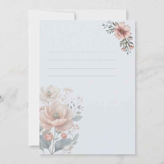 カスタマイズエレガント可能なフローラ結婚のメニューカード 招待状 (裏面)