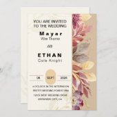 カスタマイズエレガント可能なフローラ結婚式の招待 招待状 (正面/裏面)