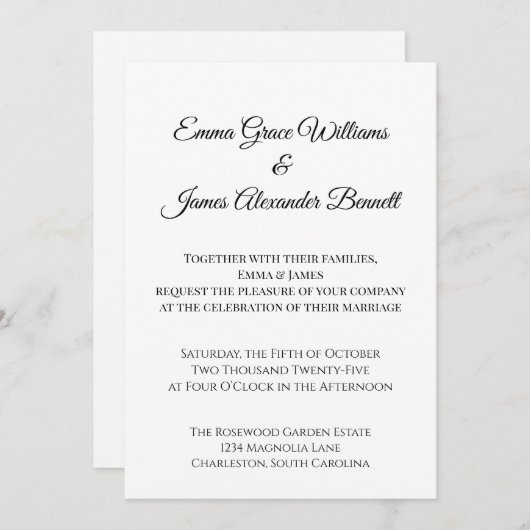 カスタマイズエレガント可能なフローラ結婚式招待状 招待状 (正面/裏面)