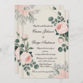 カスタマイズエレガント可能なフローラ結婚式招待状 招待状 (正面/裏面)