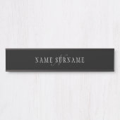 カスタマイズエレガント可能なモノグラム | 黒い灰色の白 サインプレート (正面)