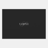 カスタマイズエレガント可能なモノグラム | 黒い灰色の白 ラッピングペーパーシート (正面)