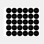 カスタマイズエレガント可能なモノグラム | 黒い灰色の白 ラベル (シート)