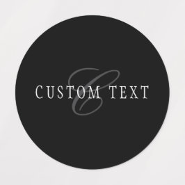 カスタマイズエレガント可能なモノグラム | 黒い灰色の白 ラベル