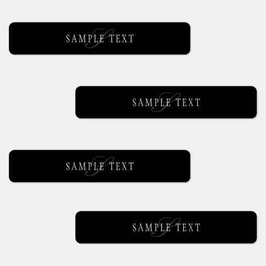 カスタマイズエレガント可能なモノグラム | 黒い灰色の白 ラベル (グループ)