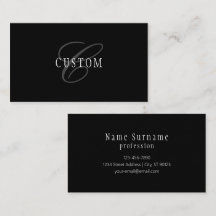 カスタマイズエレガント可能なモノグラム | 黒い灰色の白