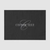 カスタマイズエレガント可能なモノグラム | 黒い灰色の白 薄葉紙 (正面)