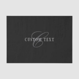 カスタマイズエレガント可能なモノグラム | 黒い灰色の白 薄葉紙