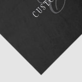 カスタマイズエレガント可能なモノグラム | 黒い灰色の白 薄葉紙 (詳細)