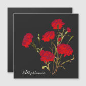 カスタマイズエレガント可能なヴィンテージフローラ赤カーネーション (正面/裏面)