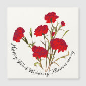 カスタマイズエレガント可能なヴィンテージフローラ赤カーネーション (正面)