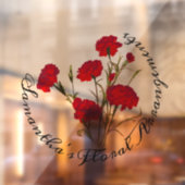 カスタマイズエレガント可能なヴィンテージフローラ赤カーネーション ウィンドウサイン (シート2)