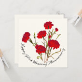 カスタマイズエレガント可能なヴィンテージフローラ赤カーネーション カード (正面/裏面インサイチュ)
