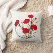 カスタマイズエレガント可能なヴィンテージフローラ赤カーネーション クッション (ブランケット)