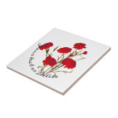 カスタマイズエレガント可能なヴィンテージフローラ赤カーネーション タイル (側面)