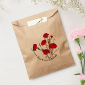 カスタマイズエレガント可能なヴィンテージフローラ赤カーネーション フェイバーバッグ (封をした状態)