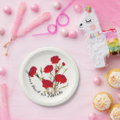 カスタマイズエレガント可能なヴィンテージフローラ赤カーネーション ペーパープレート (パーティー)