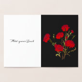 カスタマイズエレガント可能なヴィンテージフローラ赤カーネーション 箔カード (内部)