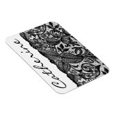 カスタマイズエレガント可能な名前の黒いレース マグネット (右側)