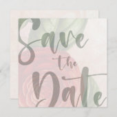 カスタマイズエレガント可能な日付テンプレートの保存 招待状 (正面/裏面)